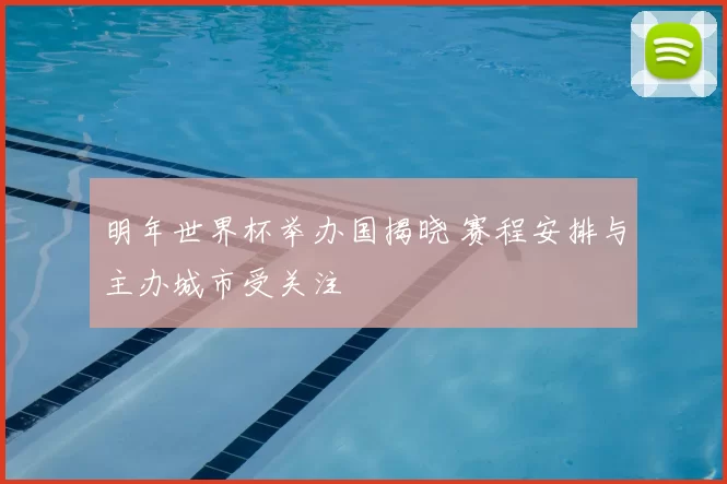 明年世界杯举办国揭晓 赛程安排与主办城市受关注
